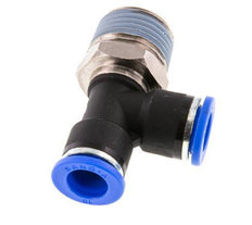 10mm x R1/2'' rechtwinkliges T-Stück Steckverschraubung mit Außengewinde Messing/PA 66 NBR drehbar