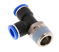 10mm x R1/2'' rechtwinkliges T-Stück Steckverschraubung mit Außengewinde Messing/PA 66 NBR drehbar