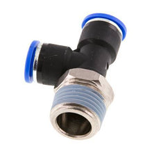 10mm x R1/2'' rechtwinkliges T-Stück Steckverschraubung mit Außengewinde Messing/PA 66 NBR drehbar