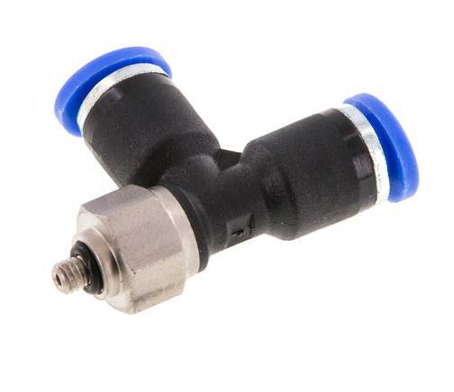 4mm x M 3 Right Angle Tee Push-in Fitting with Male Threads Steel/PA 66 NBR Rotatable [2 Pieces]