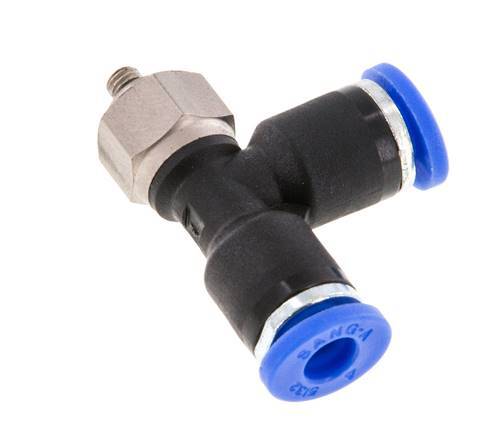 4mm x M 3 Right Angle Tee Push-in Fitting with Male Threads Steel/PA 66 NBR Rotatable [2 Pieces]