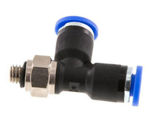 4mm x M 5 rechtwinkliges T-Stück Steckverschraubung mit Außengewinde Messing/PA 66 NBR drehbar [2 Stück]