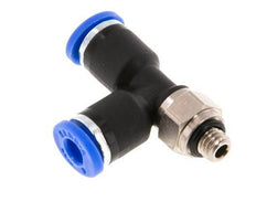 4mm x M 5 rechtwinkliges T-Stück Steckverschraubung mit Außengewinde Messing/PA 66 NBR drehbar [2 Stück]