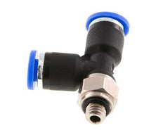 4mm x M 5 rechtwinkliges T-Stück Steckverschraubung mit Außengewinde Messing/PA 66 NBR drehbar [2 Stück]