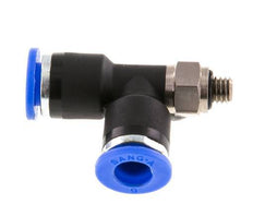 6mm x M 5 rechtwinkliges T-Stück Steckverschraubung mit Außengewinde Messing/PA 66 NBR drehbar [2 Stück]