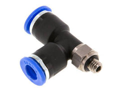 6mm x M 5 rechtwinkliges T-Stück Steckverschraubung mit Außengewinde Messing/PA 66 NBR drehbar [2 Stück]