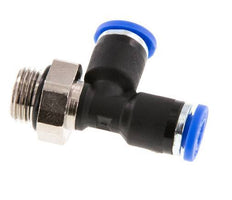 4mm x G1/8'' rechtwinkliges T-Stück Steckverschraubung mit Außengewinde Messing/PA 66 NBR drehbar [2 Stück]