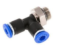 4mm x G1/8'' rechtwinkliges T-Stück Steckverschraubung mit Außengewinde Messing/PA 66 NBR drehbar [2 Stück]