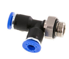 4mm x G1/8'' rechtwinkliges T-Stück Steckverschraubung mit Außengewinde Messing/PA 66 NBR drehbar [2 Stück]