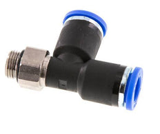 8mm x G1/8'' rechtwinkliges T-Stück Steckverschraubung mit Außengewinde Messing/PA 66 NBR drehbar [2 Stück]