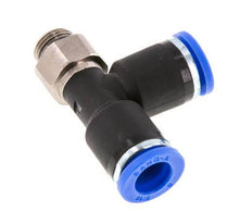8mm x G1/8'' rechtwinkliges T-Stück Steckverschraubung mit Außengewinde Messing/PA 66 NBR drehbar [2 Stück]
