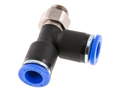 8mm x G1/8'' rechtwinkliges T-Stück Steckverschraubung mit Außengewinde Messing/PA 66 NBR drehbar [2 Stück]