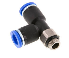 8mm x G1/8'' rechtwinkliges T-Stück Steckverschraubung mit Außengewinde Messing/PA 66 NBR drehbar [2 Stück]