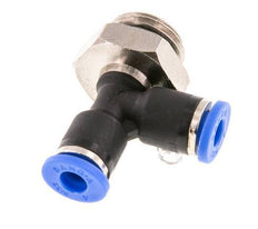 4mm x G1/4'' rechtwinkliges T-Stück Steckverschraubung mit Außengewinde Messing/PA 66 NBR drehbar [2 Stück]
