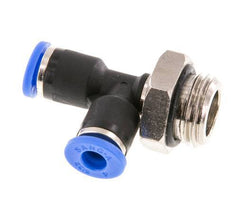 4mm x G1/4'' rechtwinkliges T-Stück Steckverschraubung mit Außengewinde Messing/PA 66 NBR drehbar [2 Stück]