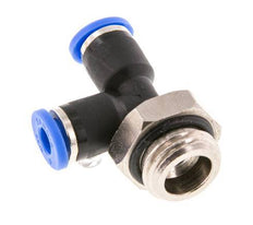 4mm x G1/4'' rechtwinkliges T-Stück Steckverschraubung mit Außengewinde Messing/PA 66 NBR drehbar [2 Stück]