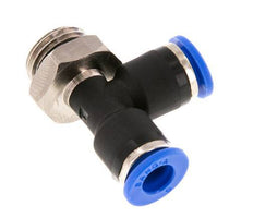 6mm x G1/4'' rechtwinkliges T-Stück Steckverschraubung mit Außengewinde Messing/PA 66 NBR drehbar [2 Stück]