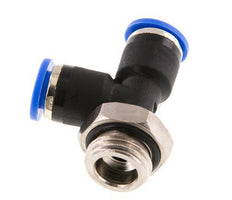 6mm x G1/4'' rechtwinkliges T-Stück Steckverschraubung mit Außengewinde Messing/PA 66 NBR drehbar [2 Stück]