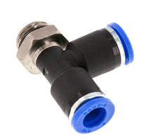 8mm x G1/4'' rechtwinkliges T-Stück Steckverschraubung mit Außengewinde Messing/PA 66 NBR drehbar [2 Stück]