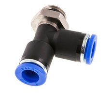 8mm x G1/4'' rechtwinkliges T-Stück Steckverschraubung mit Außengewinde Messing/PA 66 NBR drehbar [2 Stück]