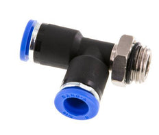 8mm x G1/4'' rechtwinkliges T-Stück Steckverschraubung mit Außengewinde Messing/PA 66 NBR drehbar [2 Stück]