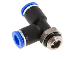 8mm x G1/4'' rechtwinkliges T-Stück Steckverschraubung mit Außengewinde Messing/PA 66 NBR drehbar [2 Stück]