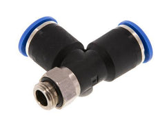12mm x G1/4'' rechtwinkliges T-Stück Steckverschraubung mit Außengewinde Messing/PA 66 NBR drehbar