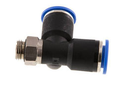 12mm x G1/4'' rechtwinkliges T-Stück Steckverschraubung mit Außengewinde Messing/PA 66 NBR drehbar