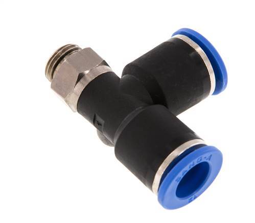 12mm x G1/4'' rechtwinkliges T-Stück Steckverschraubung mit Außengewinde Messing/PA 66 NBR drehbar