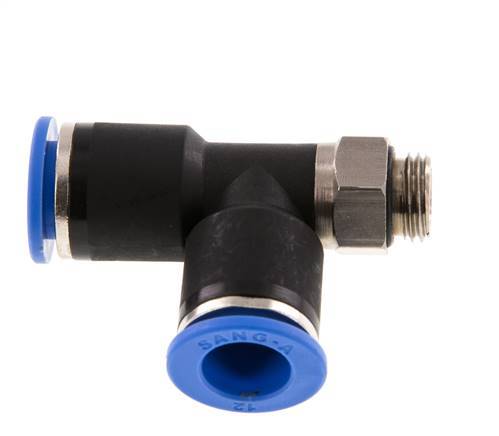 12mm x G1/4'' rechtwinkliges T-Stück Steckverschraubung mit Außengewinde Messing/PA 66 NBR drehbar