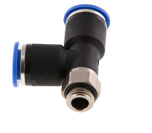 12mm x G1/4'' rechtwinkliges T-Stück Steckverschraubung mit Außengewinde Messing/PA 66 NBR drehbar