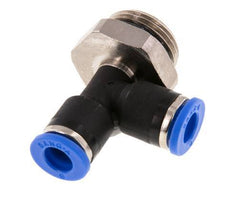 6mm x G3/8'' rechtwinkliges T-Stück Steckverschraubung mit Außengewinde Messing/PA 66 NBR drehbar [2 Stück]