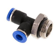 6mm x G3/8'' rechtwinkliges T-Stück Steckverschraubung mit Außengewinde Messing/PA 66 NBR drehbar [2 Stück]