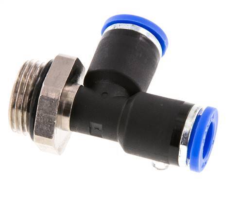8mm x G3/8'' Right Angle Tee Push-in Fitting with Male Threads Brass/PA 66 NBR Rotatable [2 Pieces]
