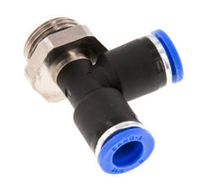 8mm x G3/8'' rechtwinkliges T-Stück Steckverschraubung mit Außengewinde Messing/PA 66 NBR drehbar [2 Stück]