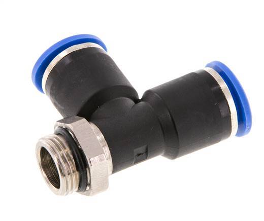 12mm x G3/8'' rechtwinkliges T-Stück Steckverschraubung mit Außengewinde Messing/PA 66 NBR drehbar