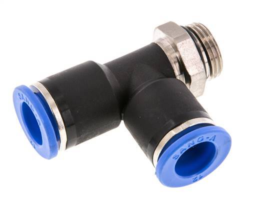 12mm x G3/8'' rechtwinkliges T-Stück Steckverschraubung mit Außengewinde Messing/PA 66 NBR drehbar