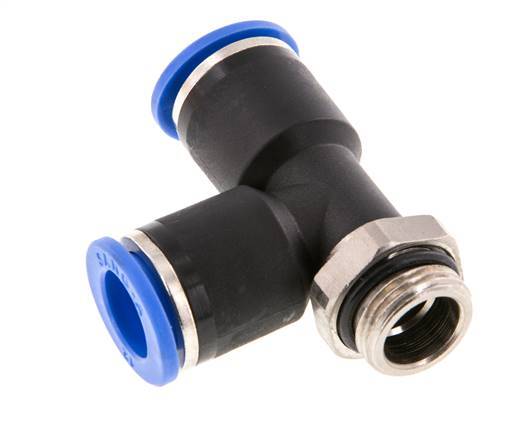 12mm x G3/8'' rechtwinkliges T-Stück Steckverschraubung mit Außengewinde Messing/PA 66 NBR drehbar