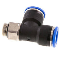 14mm x G3/8'' rechtwinkliges T-Stück Steckverschraubung mit Außengewinde Messing/PA 66 NBR drehbar