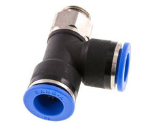 14mm x G3/8'' rechtwinkliges T-Stück Steckverschraubung mit Außengewinde Messing/PA 66 NBR drehbar