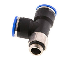 14mm x G3/8'' rechtwinkliges T-Stück Steckverschraubung mit Außengewinde Messing/PA 66 NBR drehbar