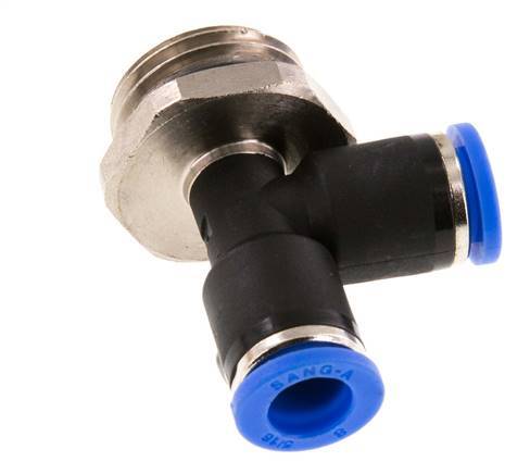 8mm x G1/2'' rechtwinkliges T-Stück Steckverschraubung mit Außengewinde Messing/PA 66 NBR drehbar