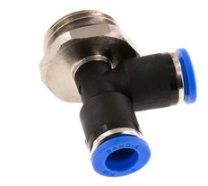 8mm x G1/2'' rechtwinkliges T-Stück Steckverschraubung mit Außengewinde Messing/PA 66 NBR drehbar