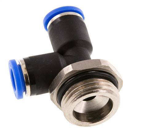 8mm x G1/2'' rechtwinkliges T-Stück Steckverschraubung mit Außengewinde Messing/PA 66 NBR drehbar