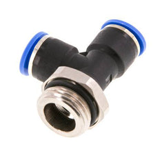 10mm x G1/2'' rechtwinkliges T-Stück Steckverschraubung mit Außengewinde Messing/PA 66 NBR drehbar