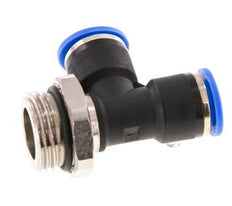 10mm x G1/2'' rechtwinkliges T-Stück Steckverschraubung mit Außengewinde Messing/PA 66 NBR drehbar