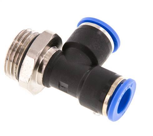 10mm x G1/2'' rechtwinkliges T-Stück Steckverschraubung mit Außengewinde Messing/PA 66 NBR drehbar