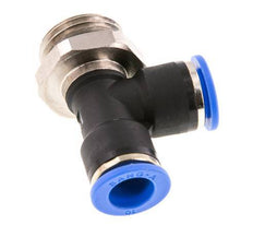 10mm x G1/2'' rechtwinkliges T-Stück Steckverschraubung mit Außengewinde Messing/PA 66 NBR drehbar