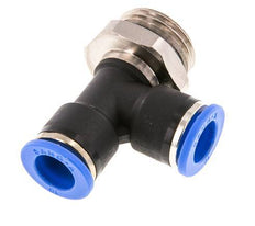 10mm x G1/2'' rechtwinkliges T-Stück Steckverschraubung mit Außengewinde Messing/PA 66 NBR drehbar