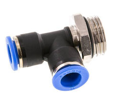 10mm x G1/2'' rechtwinkliges T-Stück Steckverschraubung mit Außengewinde Messing/PA 66 NBR drehbar